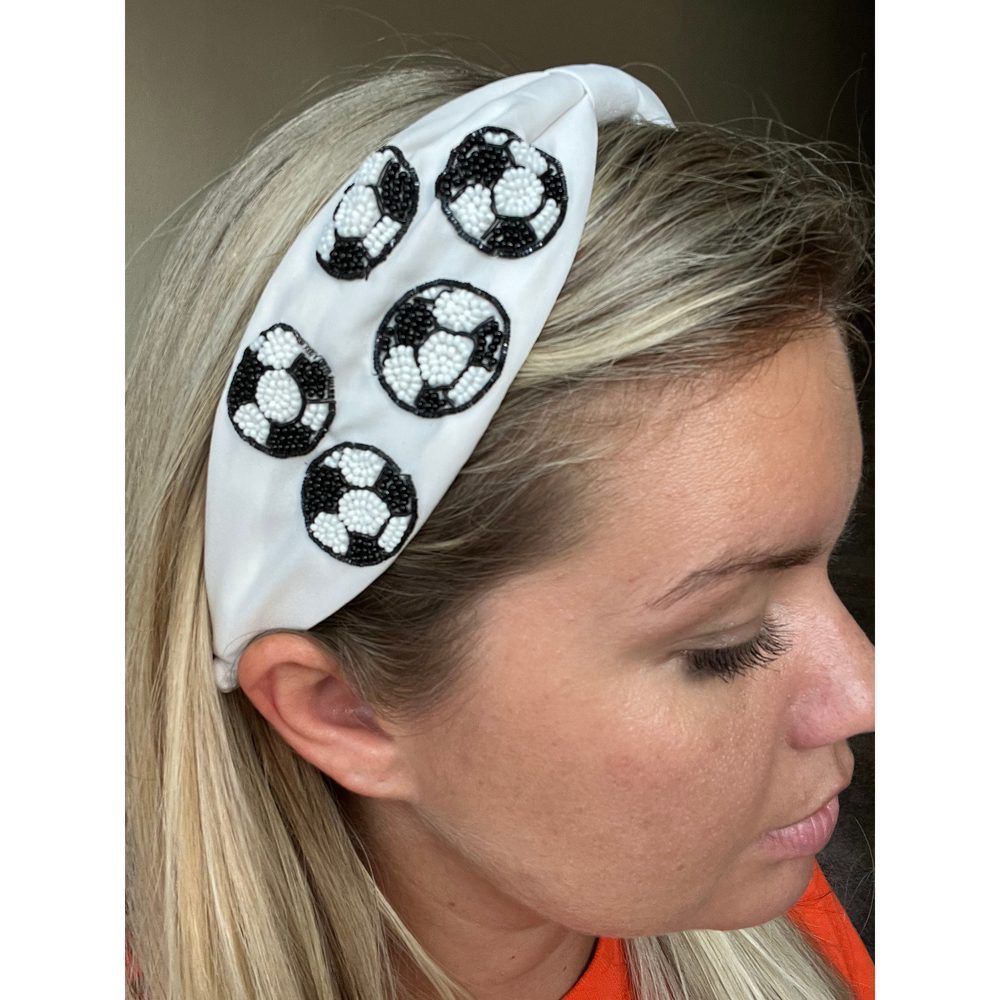 Soccer Seed bead headband